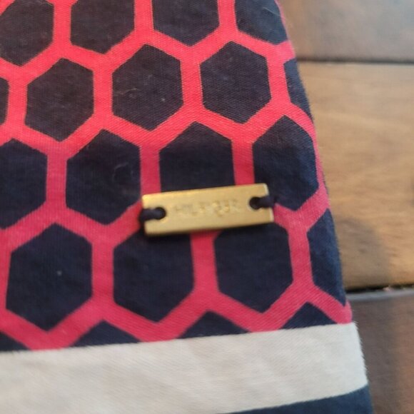 Tommy Hilfiger Sleeveless Pink & Navy Geometric Print Belted Shirt Dress Sz XXL - Picture 6 of 7